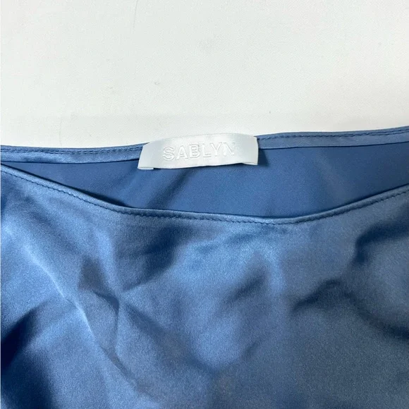 Silk Blue Midi Skirt Sablyn